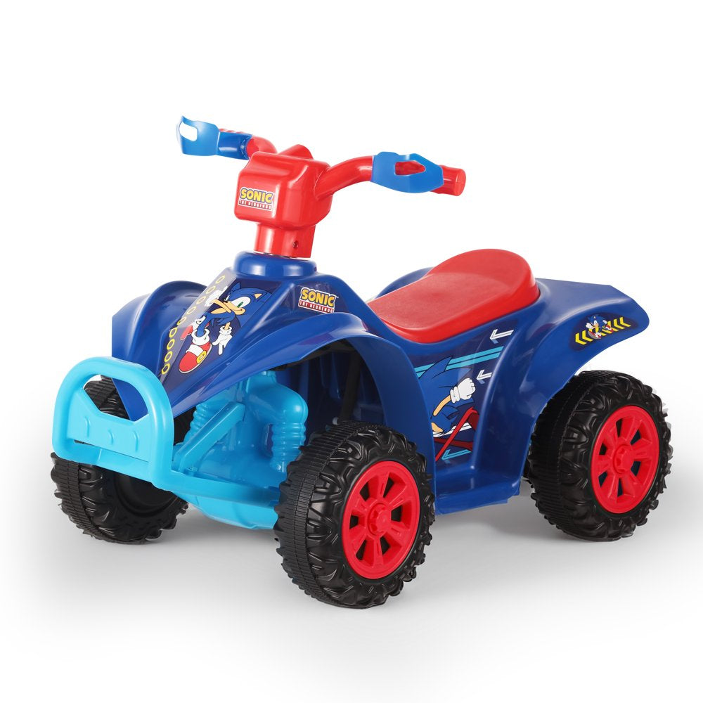 Licensed Sonic the Hedgehog 6V Battery Powered Ride on ATV for Children Ages 2-5 Years Old, Blue