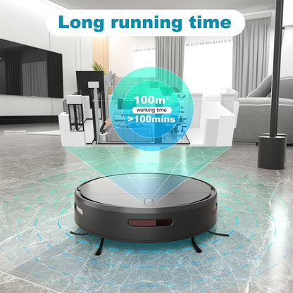 Prettycare Robot Vacuum Cleaner with 2200Pa,Featured Carpet Boost,Tangle-Free,Ultra Slim,Self-Charging C1