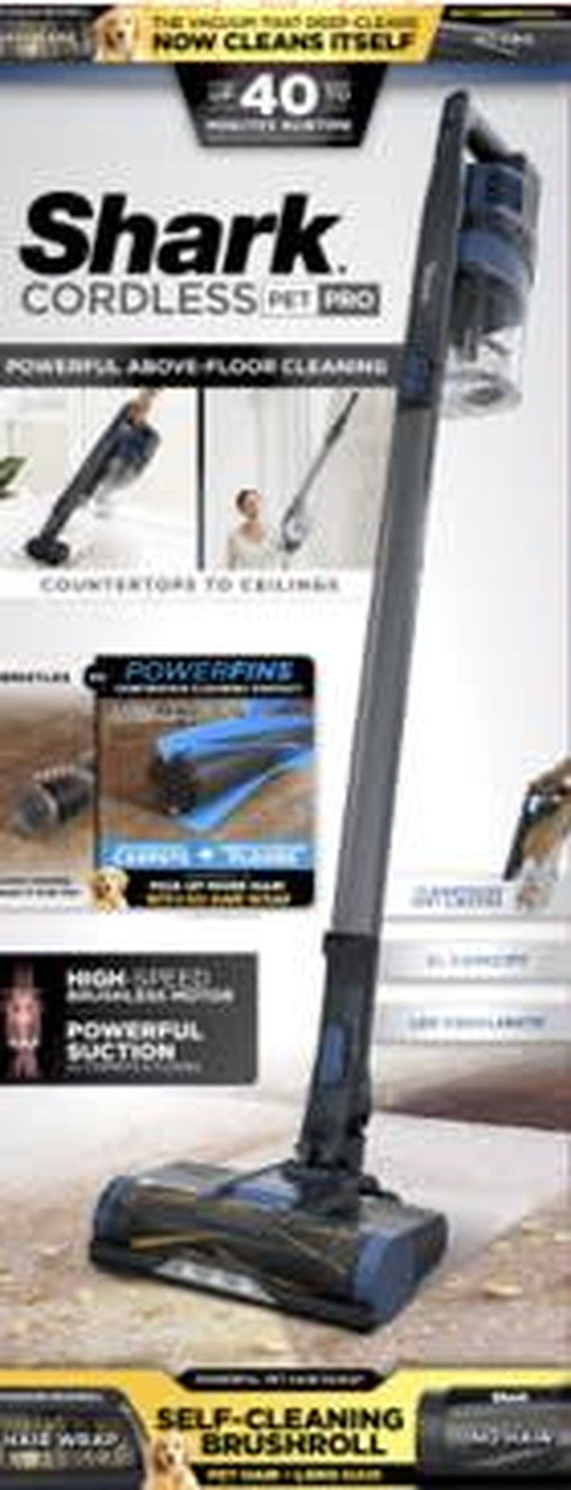 Shark Pet Pro Cordless Stick Vacuum Cleaner, Blue, WZ250