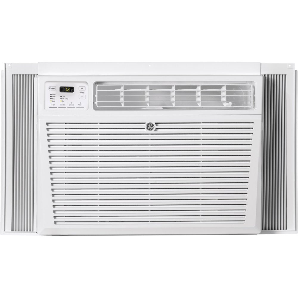 GE® 8,000 BTU 115-Volt Window Air Conditioner with Wifi and Eco Mode for Medium Rooms, White, AEG08LZ