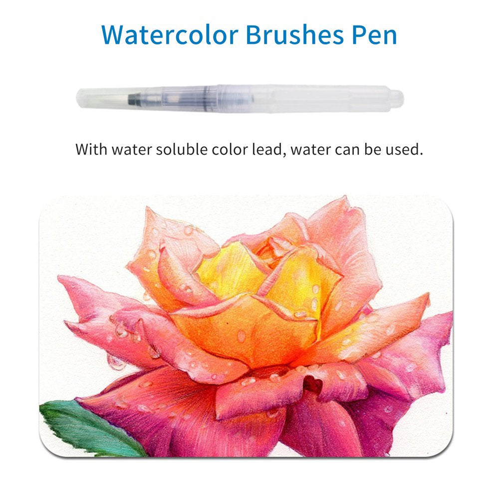  72 Colors Professional Art Supplies with Watercolor Brush Pen for Artists Beginners Students Adults Drawing Painting Portable Art Painting