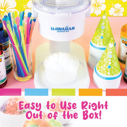 Hawaiian Shaved Ice Kid-Friendly Snow Cone Machine Package with Syrup and Accessories, Multicolor