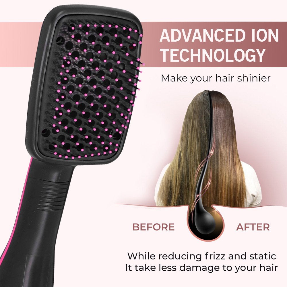 Hair Dryer Brush, Jungle Wave 2 in 1 Negative Ion Blow Dryer with Comb, Fast Drying Hair Dryer Hot Air Brush