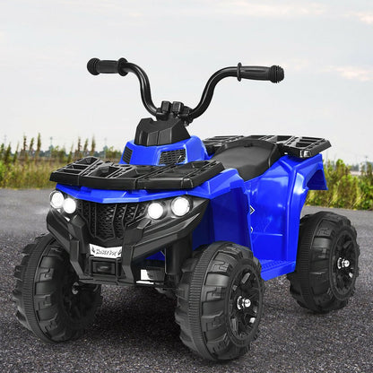 Gymax 6V Battery Powered Kids Ride On ATV 4-Wheeler Quad w/ MP3 & LED Headlight Blue