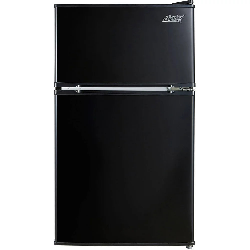 Arctic King 3.2 Cu Ft Two Door Mini Fridge with Freezer, Black, E-Star, ARM32D5ABB