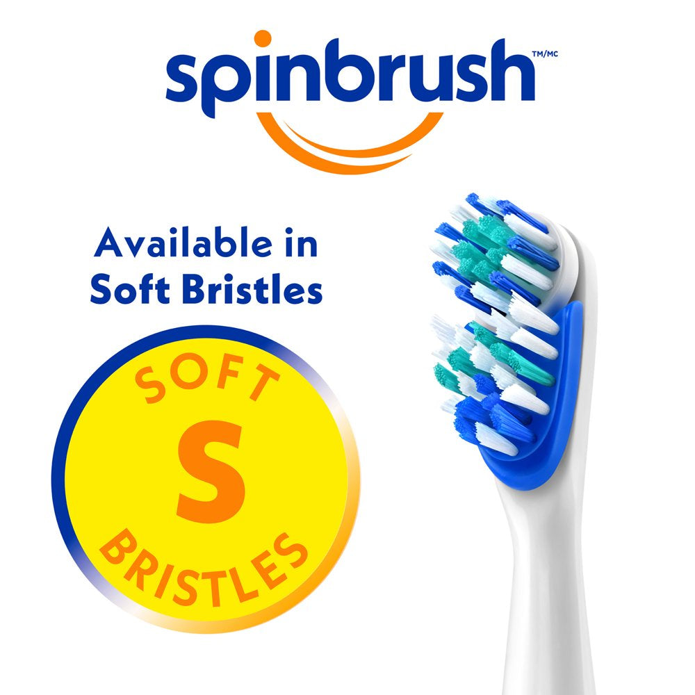 Spinbrush PRO CLEAN Battery Powered Toothbrush, Soft Bristles, 1 Count, Gold or Blue Color May Vary