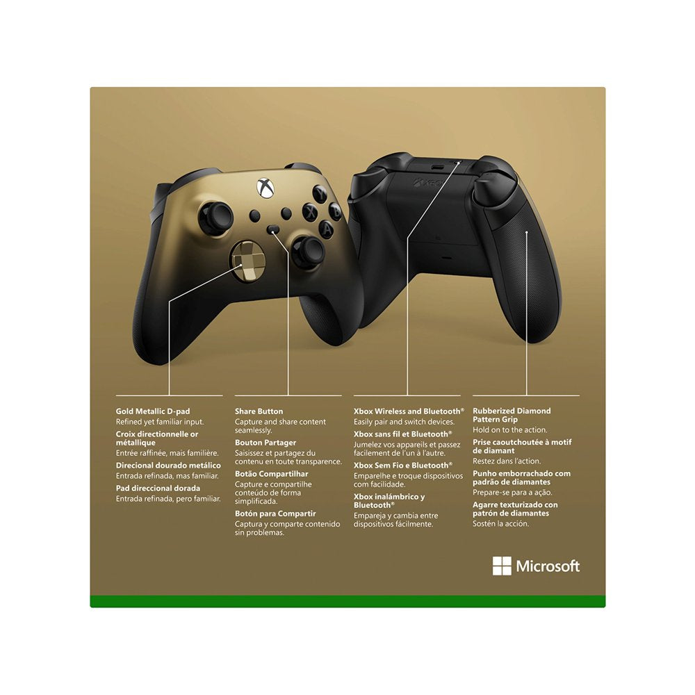 Xbox Wireless Controller – Gold Shadow Special Edition for Xbox Series X|S, Xbox One, and Windows Devices