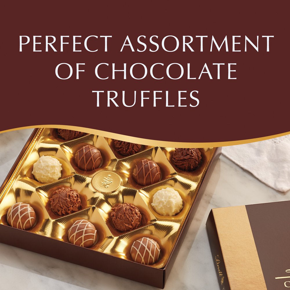 Lindt Gourmet Chocolate Candy Truffles Gift Box, 6.8 oz.