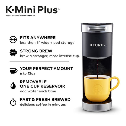 Keurig K-Mini plus Single Serve K-Cup Pod Coffee Maker, Black