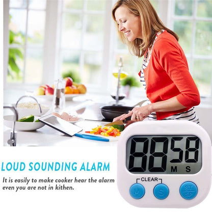 Kitchen Timer, [2 Pack] Digital Kitchen Timer Big Digits, Loud Alarm, Magnetic Backing, Stand, for Cooking Baking(White)