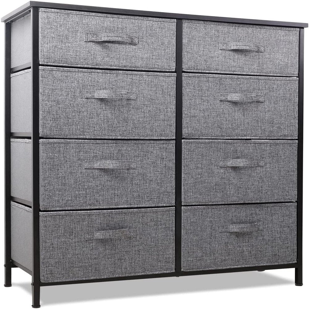 Behost Large 8 Drawer Dressers for Bedroom Furniture, Living Room, Hallway, Entryway Storage Organizer Tower, Grey