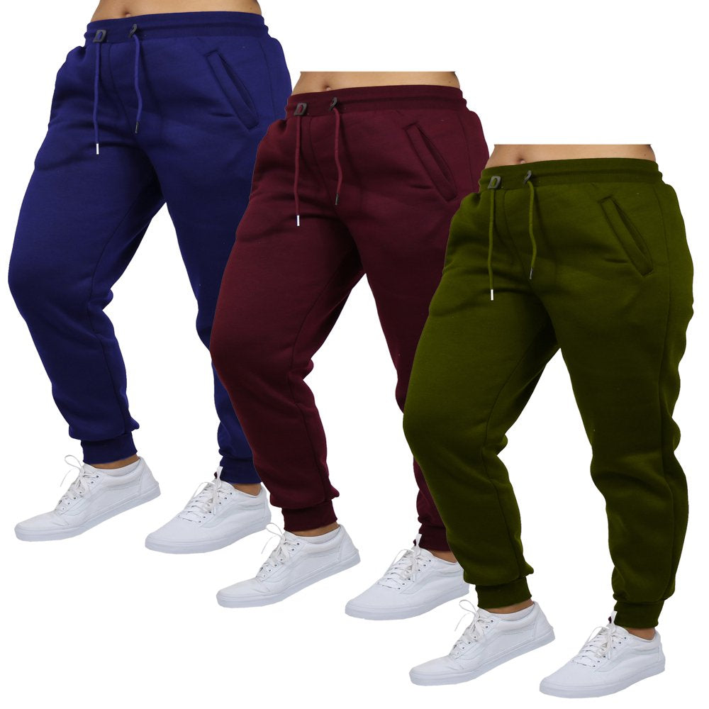 Galaxy by Harvic 3-Pack Women's Loose Fit Fleece Jogger Sweatpants (S-5XL)