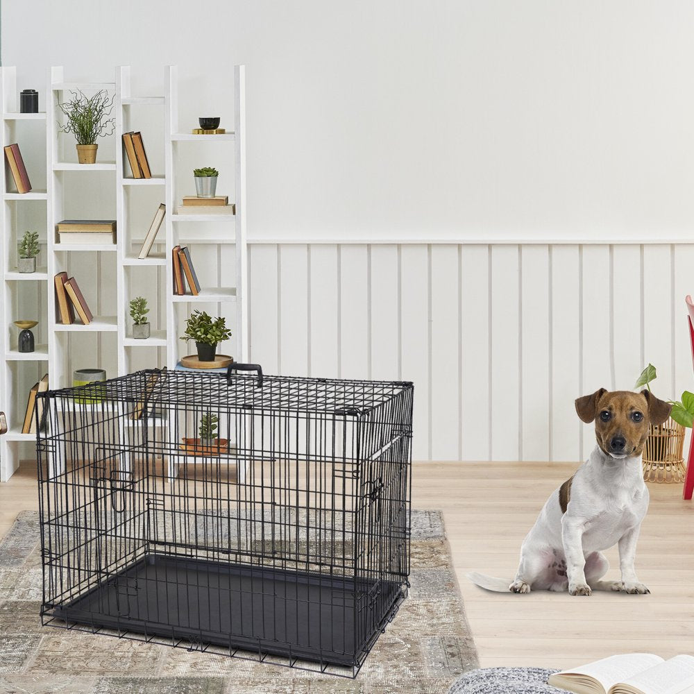 HomGarden 36 Foldable Dog Crate Steel Pet Kennel Double Door Medium Dog Cage