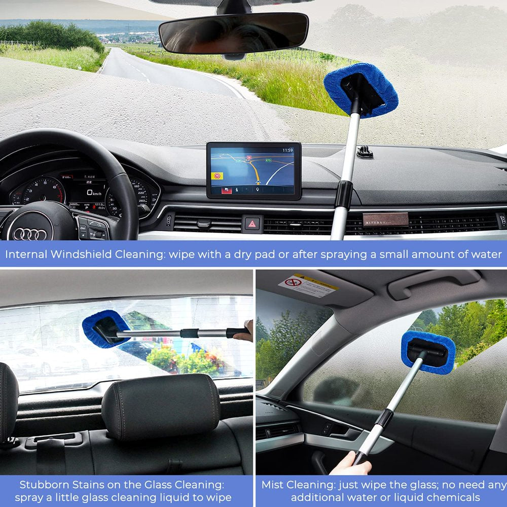 Car Wash Kit, Windshield Cleaner Glass Cleaning Tool, Cleaner for Car Window, Blue