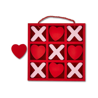 Valentine's Day Red & Pink Heart XOXO Tic Tac Toe Game, Table Decoration, 9.75 in, by Way To Celebrate