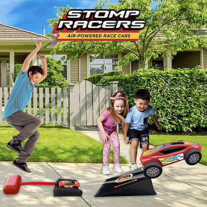 Stomp Rocket® Original Stomp Racers Launcher for Kids, 1 Toy Car, 1 Toy Car Launcher, 1 Jump Ramp and Race Car Stickers, Gift for Boys or Girls Age 5+