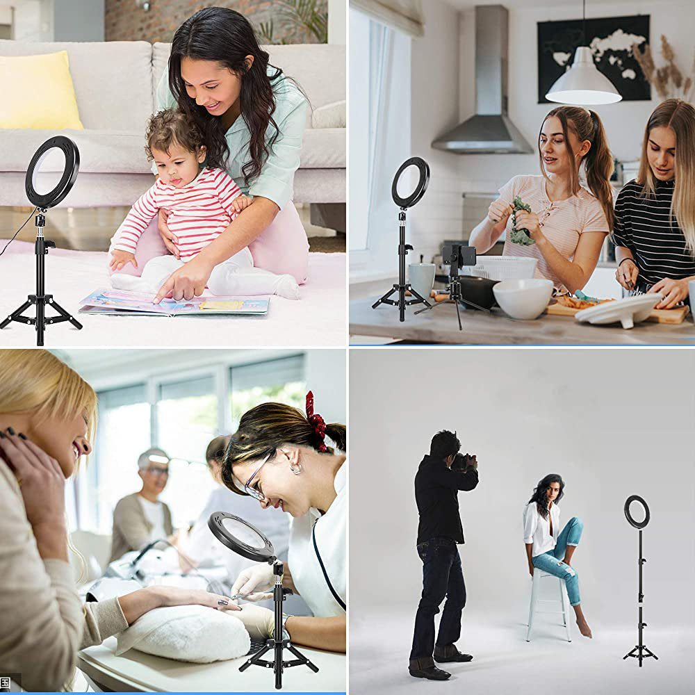 12" LED RGB Selfie Ring Light w/ Mini & Extendable Tripod Stand & Phone Holder 10 Brightness Level 26 Light Modes Dimmable Ringlight for Beauty Makeup Live Streaming YouTube Video Photography Shooting