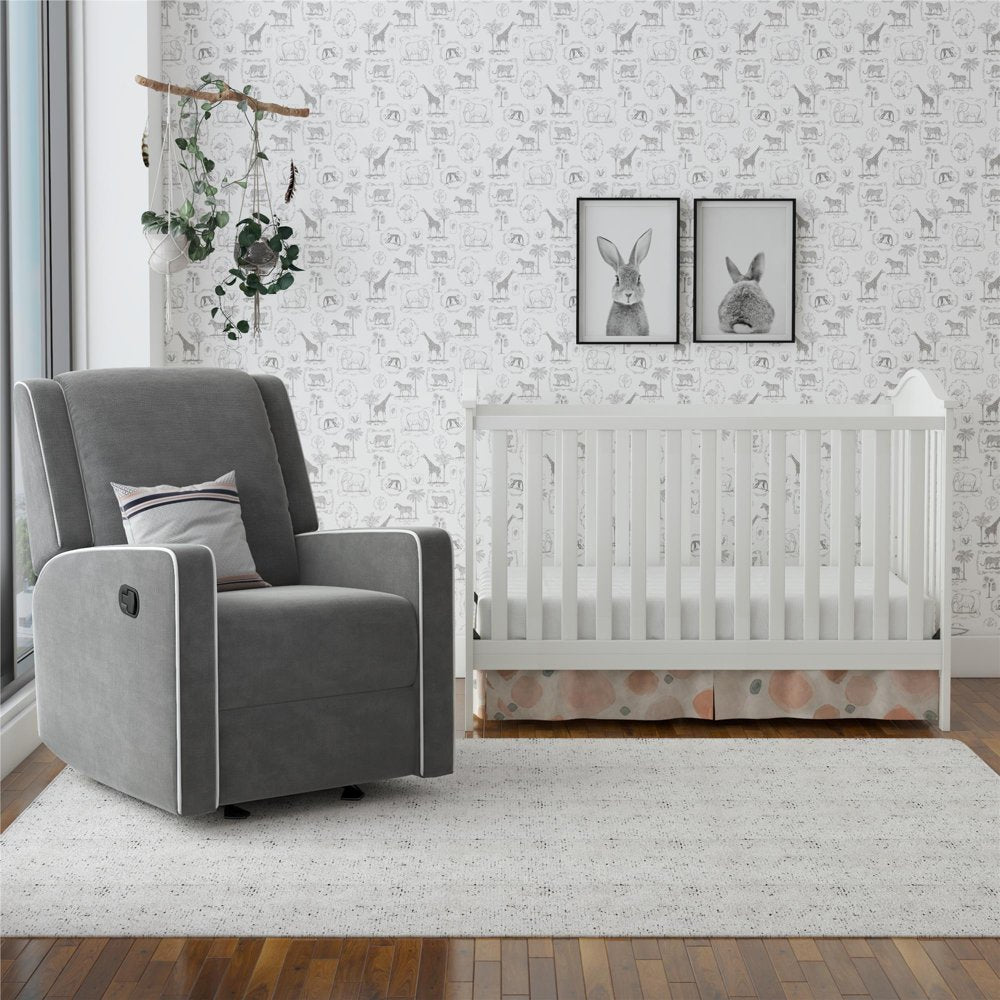 Baby Relax Robyn 2-in-1 Rocker Recliner Chair, Gray Linen