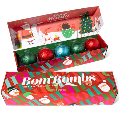 Bombombs Holiday Themed Hot Chocolate Bombs Gift Set, Set of 5