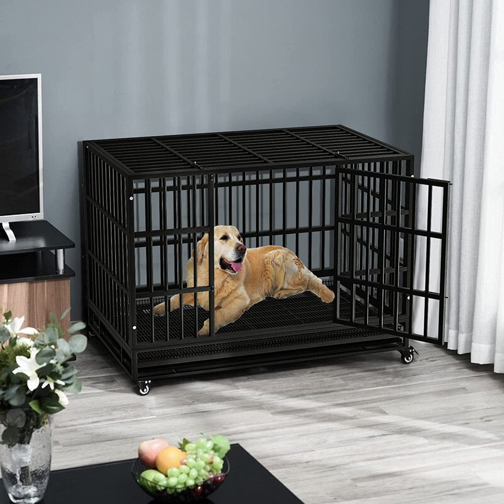 Vitesse Heavy Duty Indestructible high Anxiety Dog Crate cage for Outdoor and Indoor with Removable Tray