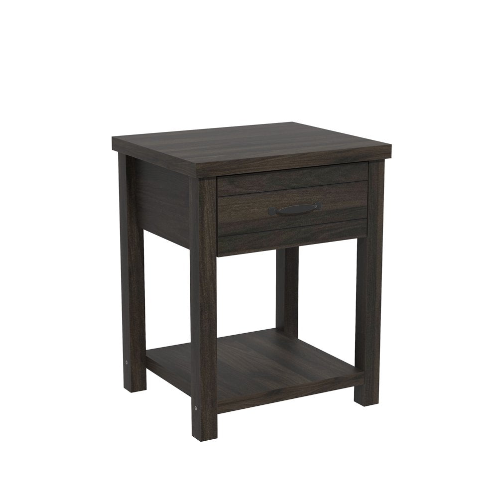 Hillsdale Lancaster Farmhouse 1 Drawer Nightstand, Set of 2, Dark Espresso