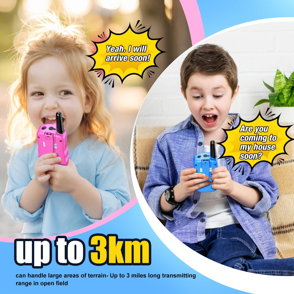 Kids Walkie Talkies 3 Packs, 2 Way Radio, 3 KM Long Range, Clear Sound 22 Channels Toy for Boys Girls 3-12 Years Old Best Gift