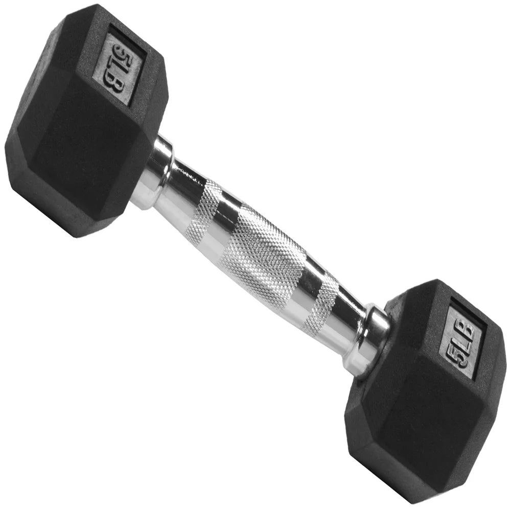 BalanceFrom Rubber Encased Hex Dumbbell, 35LBs, Single