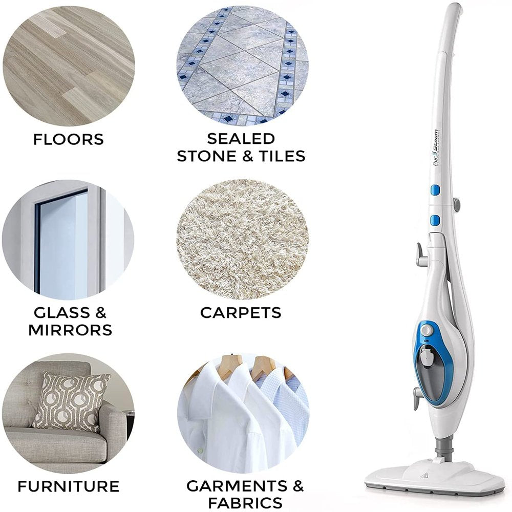 PurSteam Steam Mop Cleaner 10-in-1 with Convenient Detachable Handheld Unit Use on Laminate, Carpet