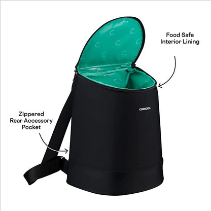 Corkcicle Eola Insulated Soft Cooler, Bucket Bag, Insulated, Black Neoprene