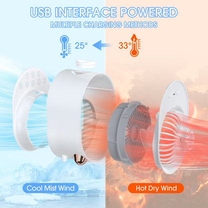 Ifanze Portable Air Conditioner Fan, Rechargeable Evaporative Air Cooler Air Cooling Fan with 3 Speed, Personal Mini AC Desktop Fan for Room Home Bedroom Office Indoor Outdoor, White