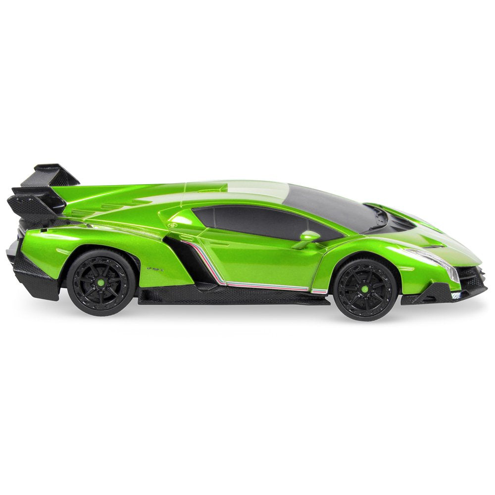 Best Choice Products 1/24 Officially Licensed RC Lamborghini Veneno Sport Racing Car w/ 2.4GHz Remote Control - Lime Green