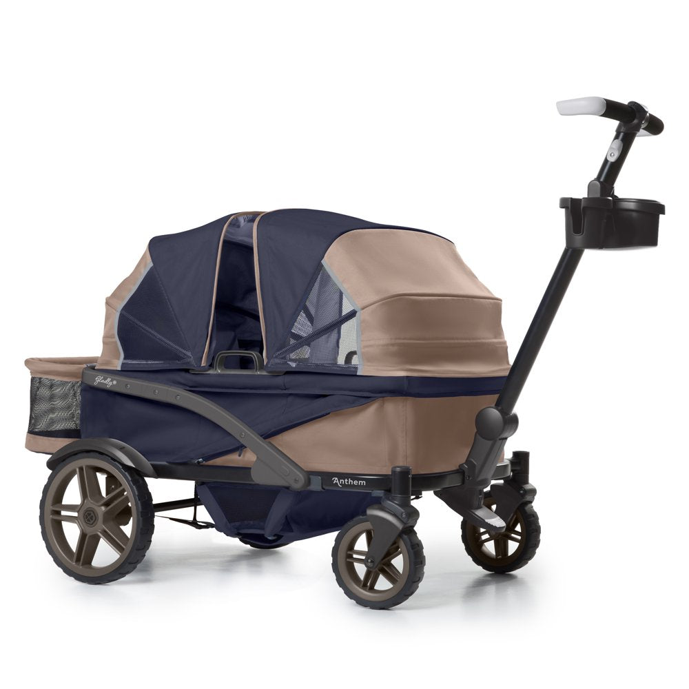 Gladly Family Anthem4 All-Terrain 4-Seater Wagon Stroller, Rugged Wheels, Canopy, Foldable, Sand & Sea