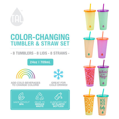  Color Changing Cups 24oz, 8 Pack