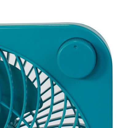 Mainstays 9 Inch Personal Box Fan with 3 Speeds Teal