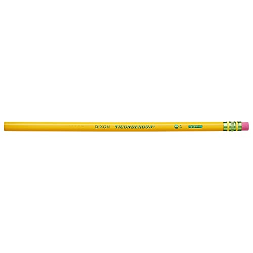 Ticonderoga Wood-Cased Pencils, Unsharpened, 2 HB Soft, Yellow, 12 Count