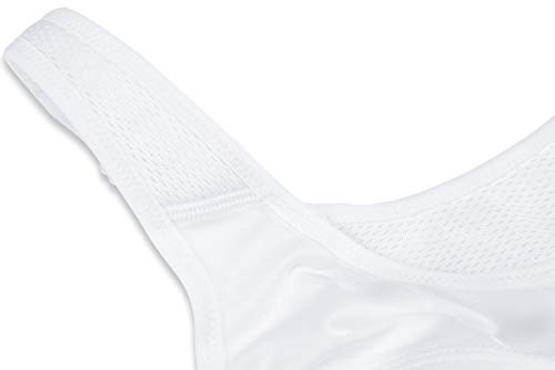 Wingslove Women's Full Coverage High Impact Wirefree Workout Non Padded Sports Bra Bounce Control (White,48C)