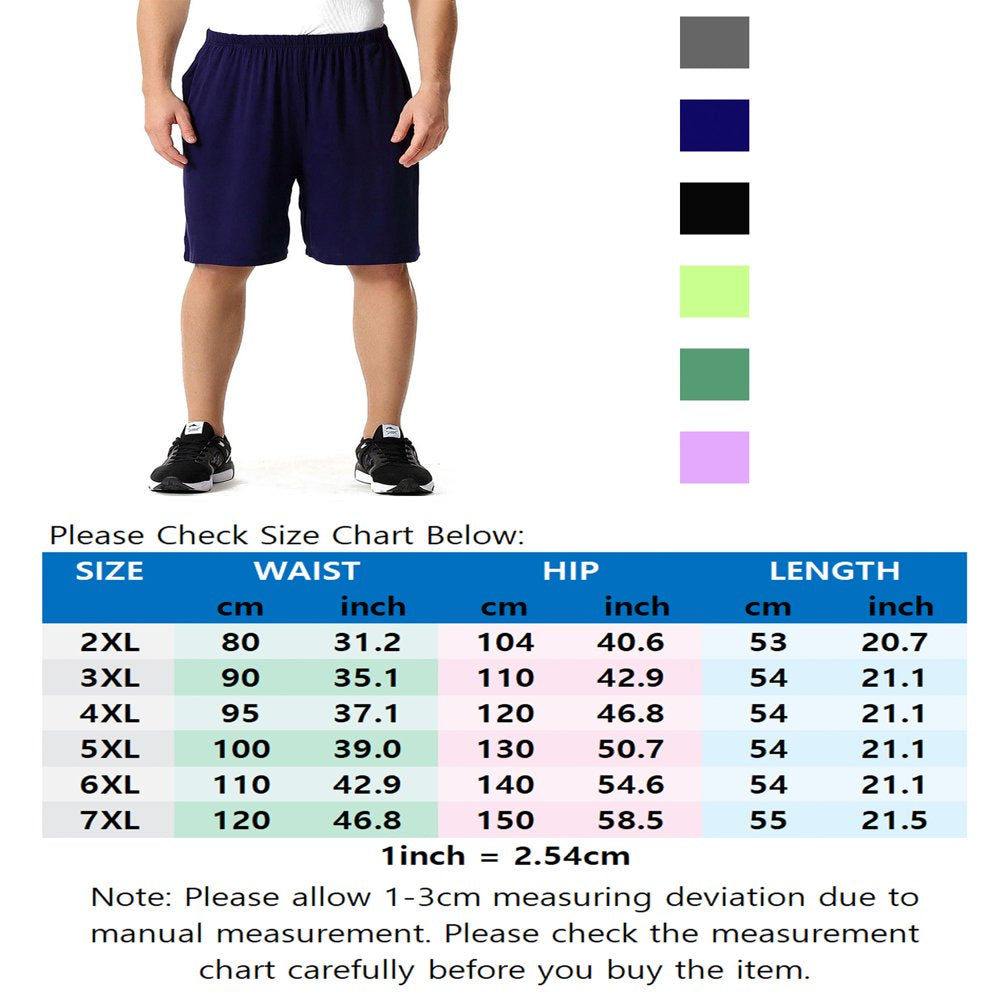  Mens Big and Tall Athletic Jersey Shorts Soft Workout Shorts for Running Gym Training