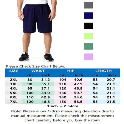  Mens Big and Tall Athletic Jersey Shorts Soft Workout Shorts for Running Gym Training