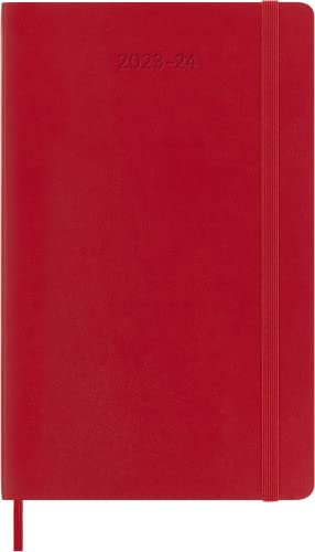 Moleskine 2023-2024 Weekly Planner, 18M, Large, Scarlet Red, Soft Cover (5 x 8.25)