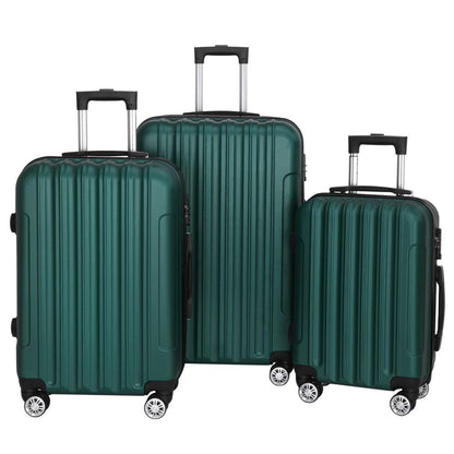 Zimtown 3-Piece Nested Spinner Suitcase Luggage Set with TSA Lock, Dark Green