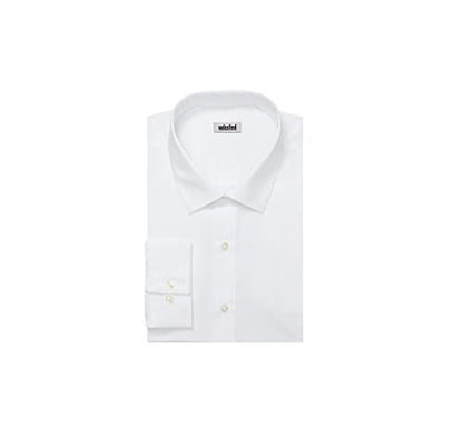 Kenneth Cole Unlisted Men's Dress Shirt Big and Tall Solid , White, 20" Neck 35"-36" Sleeve