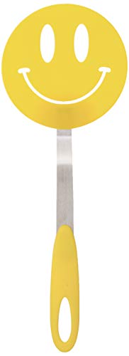 Tovolo Spatulart Smiley Nylon Flex Turner, Spatula Cooking Utensil Co-Molded With Silicone, Sturdy Steel Handle, Safe for Non-Stick Cookware, Face, H x 11.75 x W x 1.25