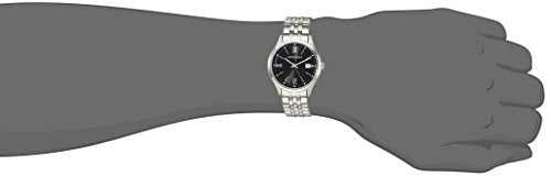 Bulova Men's Dress Quartz Silver Tone Stainless Steel Watch, Black Dial Style: 43B158