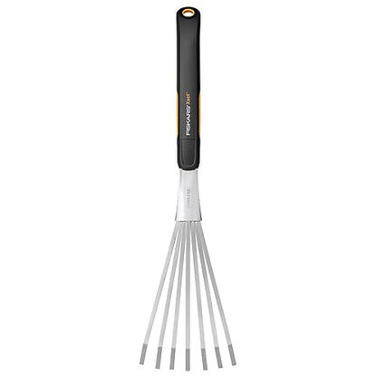 Fiskars 315520-1001 Xact Hand Garden Rake, Black/Slivler