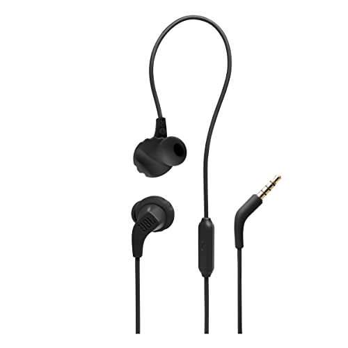 JBL Endurance Run 2 Wired - Waterproof Sport in-Ear Headphones (Black), Small