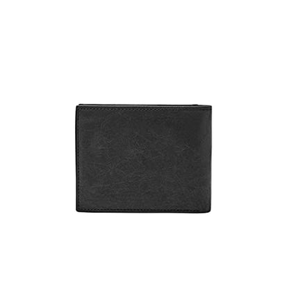 Fossil Men's Ingram Leather RFID-Blocking Bifold with Flip ID Wallet, Black, (Model: ML3784001)