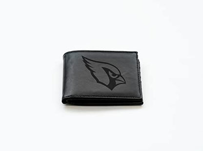 Rico Industries Laser Engraved Unisex Billfold Wallet, Lightweight, Arizona Cardinals Black