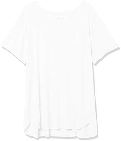 Amazon Essentials Women's Studio Relaxed-Fit Lightweight Crewneck T-Shirt (Available in Plus Size), White, X-Large