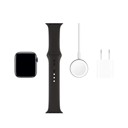 Apple Watch Series 5 (GPS + Cellular, 44MM) - Space Gray Aluminum Case with Black Sport Band (Renewed)