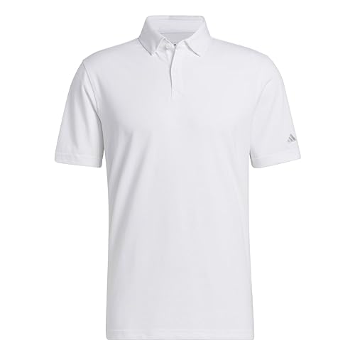 adidas Golf Men's Standard Go-to Polo Shirt, White Melange, Small